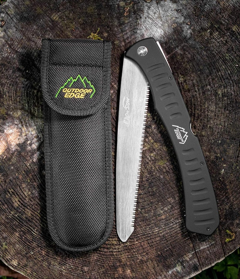 Outdoor Edge 7.0" Flip N' Saw - Lightweight Folding Aluminum Handle Outdoor-Hunting Saw with 65Mn Spring Steel Blade and Triple Ground Saw Teeth for Tough Bone and Wood with Black Nylon Sheath - Image 4